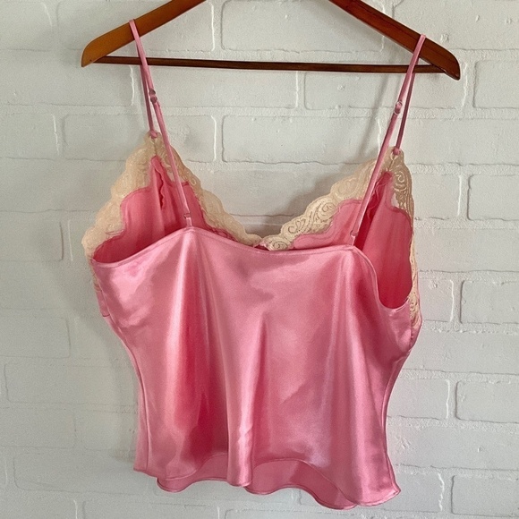 Vintage Y2K Camisole Babydoll Romantic Pink nude satin lace XL - Picture 6 of 12
